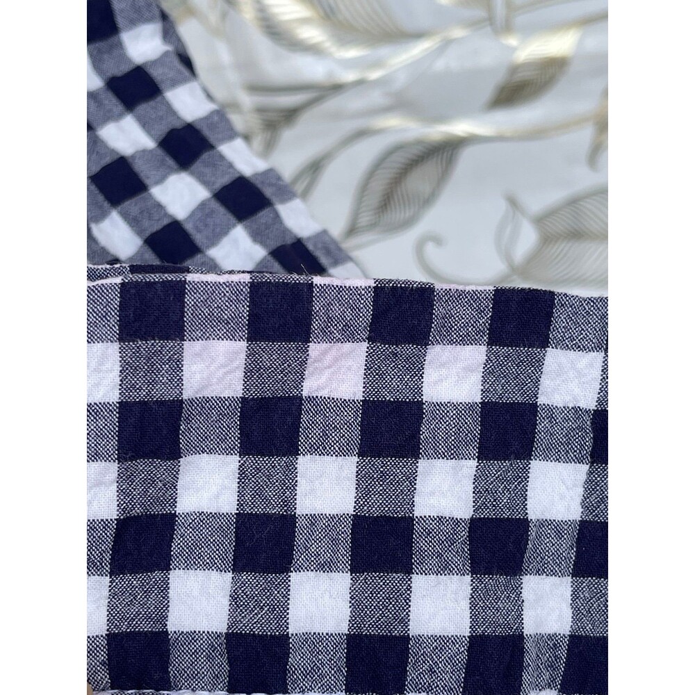 LWN Blue White Gingham 2-Piece Set Top Skirt M Lagenlook Vintage Indie - Picture 7 of 12
